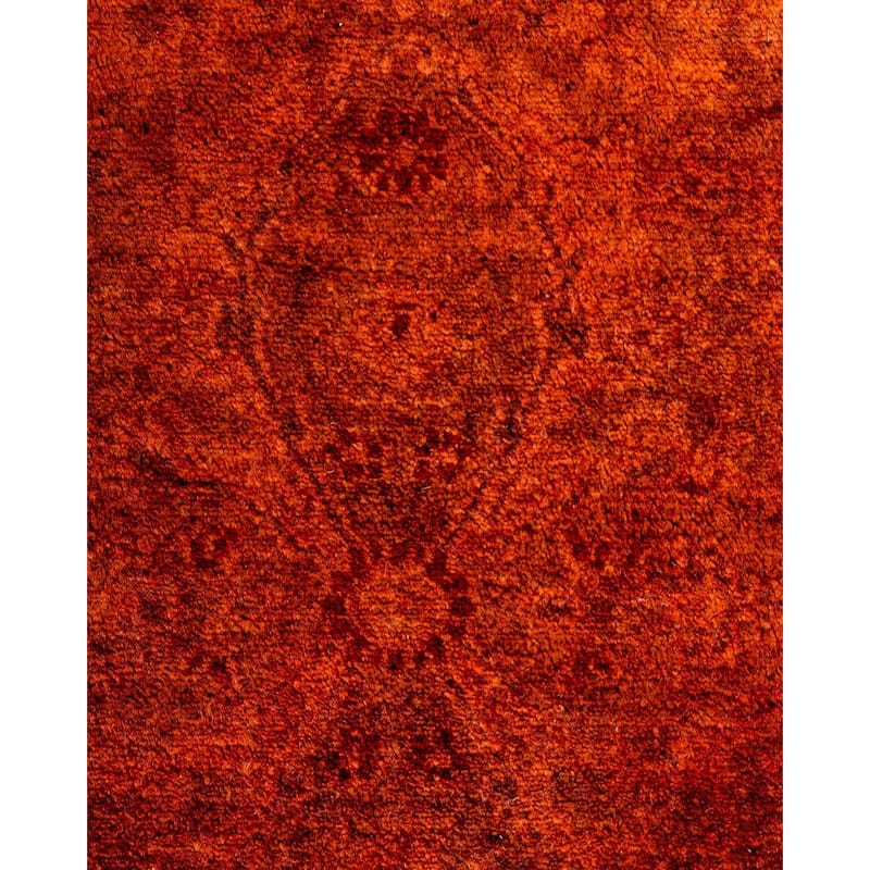 Fine Vibrance One-of-a-Kind Hand-Knotted Runner Rug - Orange, 2' 7" x 13' 9" - 2' 7" x 13' 9"