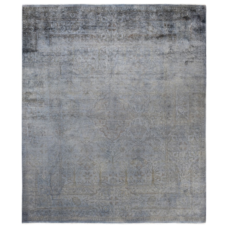 Overdyed One-of-a-Kind Hand-Knotted Area Rug - Gray - 8' 1" x 9' 8"
