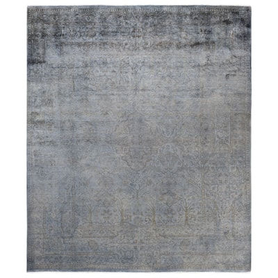 Overdyed One-of-a-Kind Hand-Knotted Area Rug - Gray - 8' 1" x 9' 8"