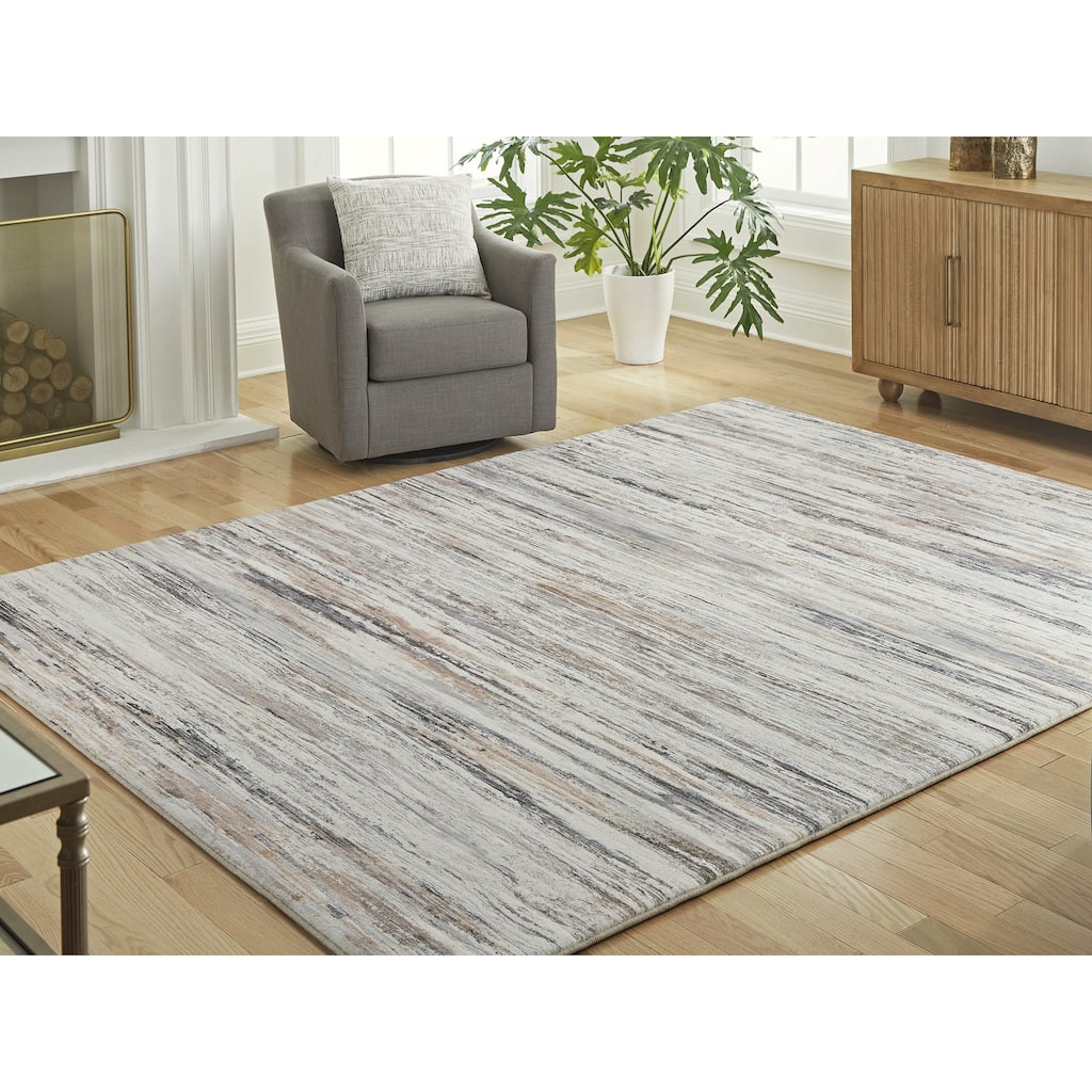 Signature Design by Ashley Nace Gray/Brown/White Memory Foam Area Rug