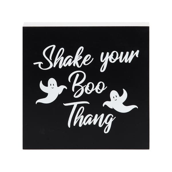 slide 2 of 4, Shake Your Boo Thang Ghost Block Halloween Shelf Sitter Centerpiece
