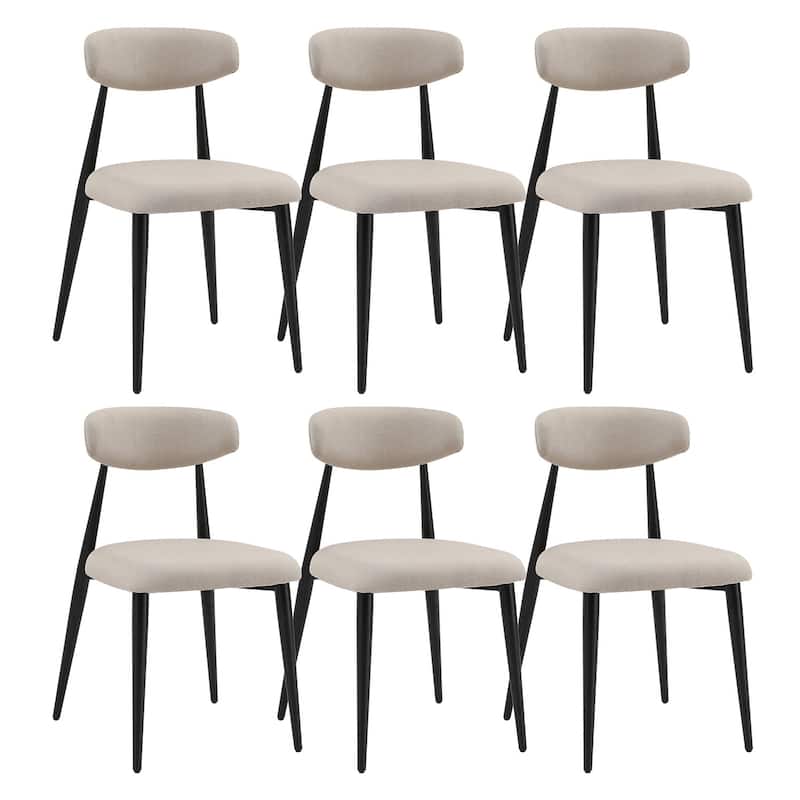 Upholstered Dining Chairs with Metal Legs Set of 6