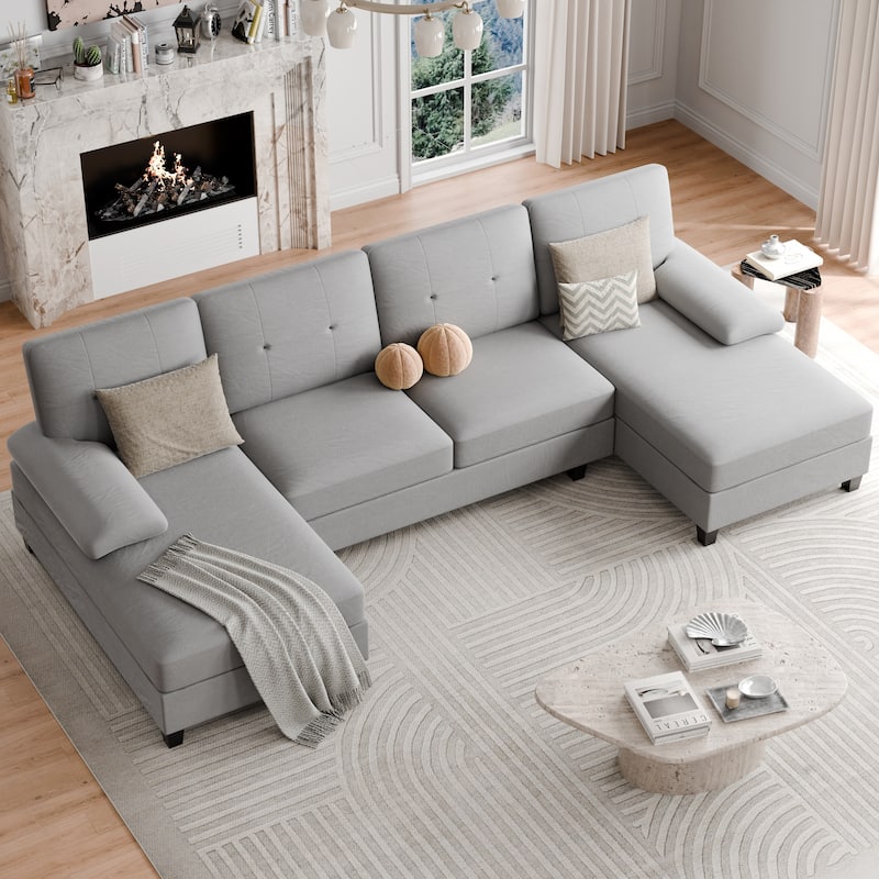 106'' Sectional Sofa with Thick Cushions for Living Room