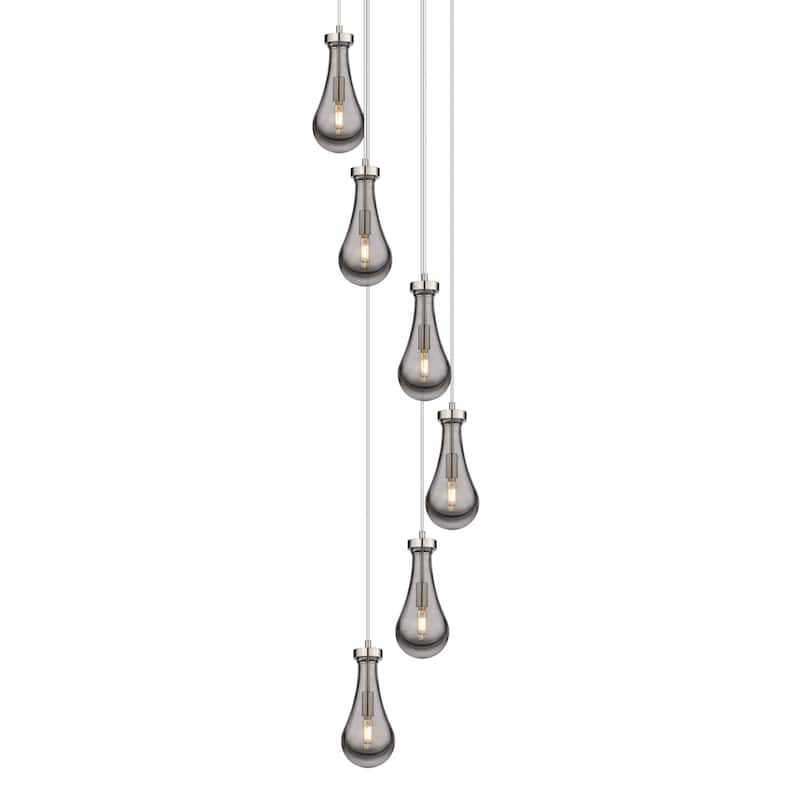 Innovations Lighting 116-451-1P-12-16 Owego Pendant Owego 6 Light 16" - Brushed Satin Nickel / Light Smoke