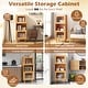 preview thumbnail 5 of 7, Gymax Bamboo Cabinet Narrow Kitchen Storage Cabinet w/ Open