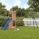 preview thumbnail 1 of 21, vidaXL Swing Set Outdoor Backyard Wooden Playground Equipment for Kids Age 3-8 124.4" x 137.4" x 81.5" Douglas