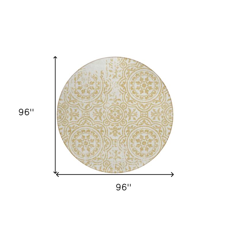 HomeRoots Medallion Transitional Rectangle Outdoor Rug