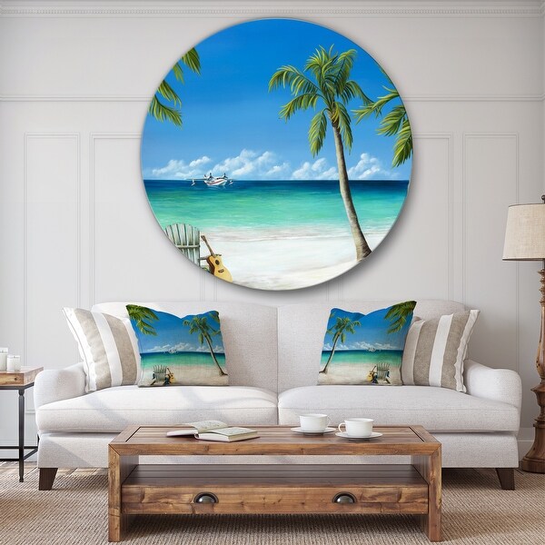 Designart Bird of Paradise Nautical Coastal Metal Circle Wall