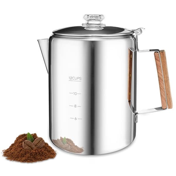 Camping Percolator Coffee Pot 12 Cup Stove Top Coffee Percolator Non  Electric Coffee Maker Camping Stainless Steel Coffee - On Sale - Bed Bath &  Beyond - 40376905