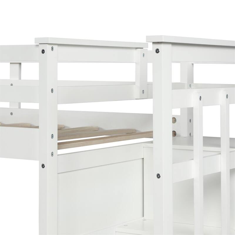 Harper & Bright Designs Bunk Bed with Trundle and Staircase