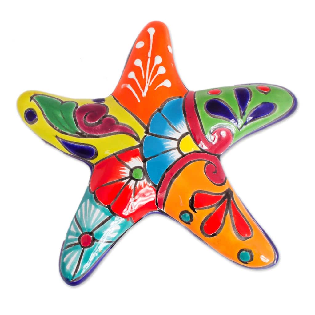 NOVICA Handmade Hacienda Starfish Ceramic Wall Sculpture