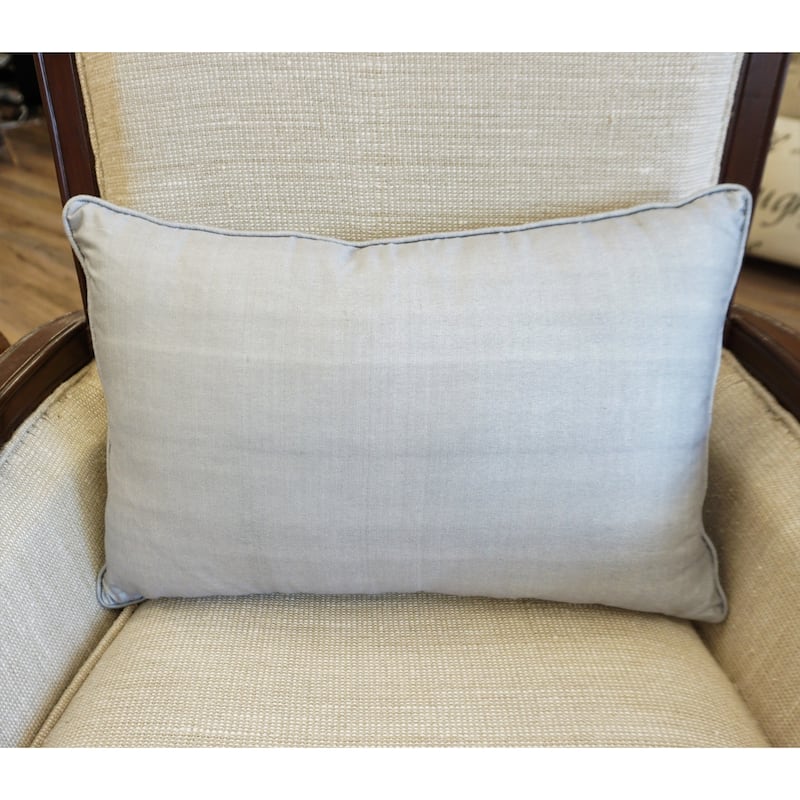 Home&Manor Premium Silk Throw Pillow Lumbar Light Gray