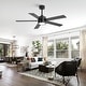 preview thumbnail 13 of 47, Airsurfer 52 in. Integrated LED Indoor Ceiling Fans with Light and Remote Control Included Black