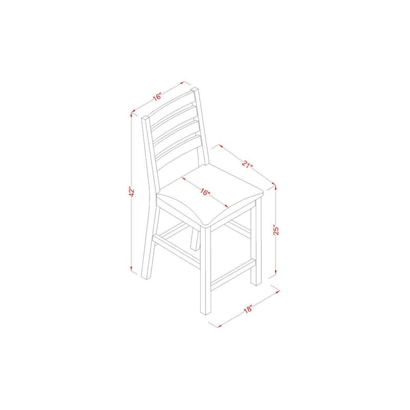 Counter Height Stool Wood Seat - Natural Oak Finish - Modern Bar Chair