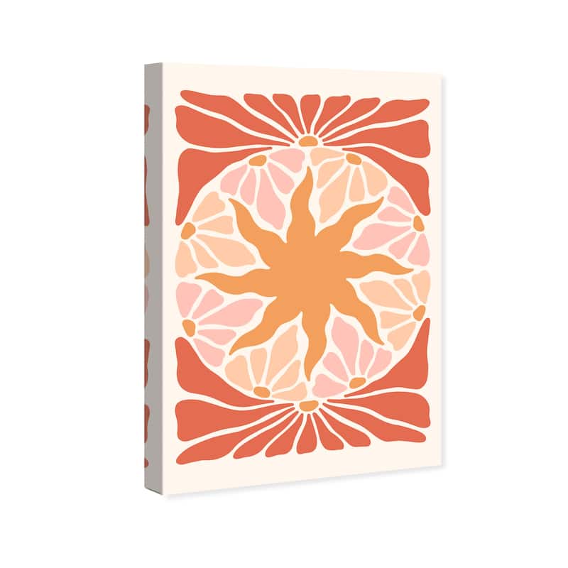 Wynwood Studio Canvas Floral and Botanical Sun in the terrarium Orange Modern & Contemporary Wall Art Canvas Print