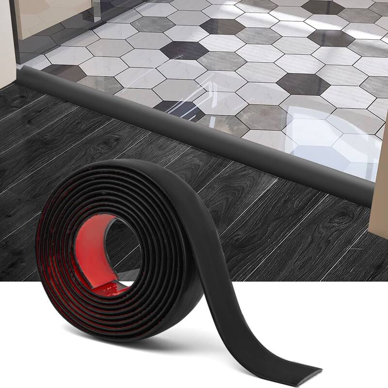 Art3d 10ft Self Adhesive Vinyl Floor Transition Strip,Laminate Floor Strip,Peel and Stick Trim Molding - Black