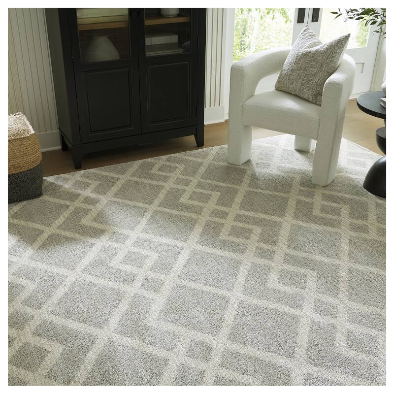 Signature Design by Ashley Unawick Gray/Beige Rug - 94" W x 120" D x 0.4" H