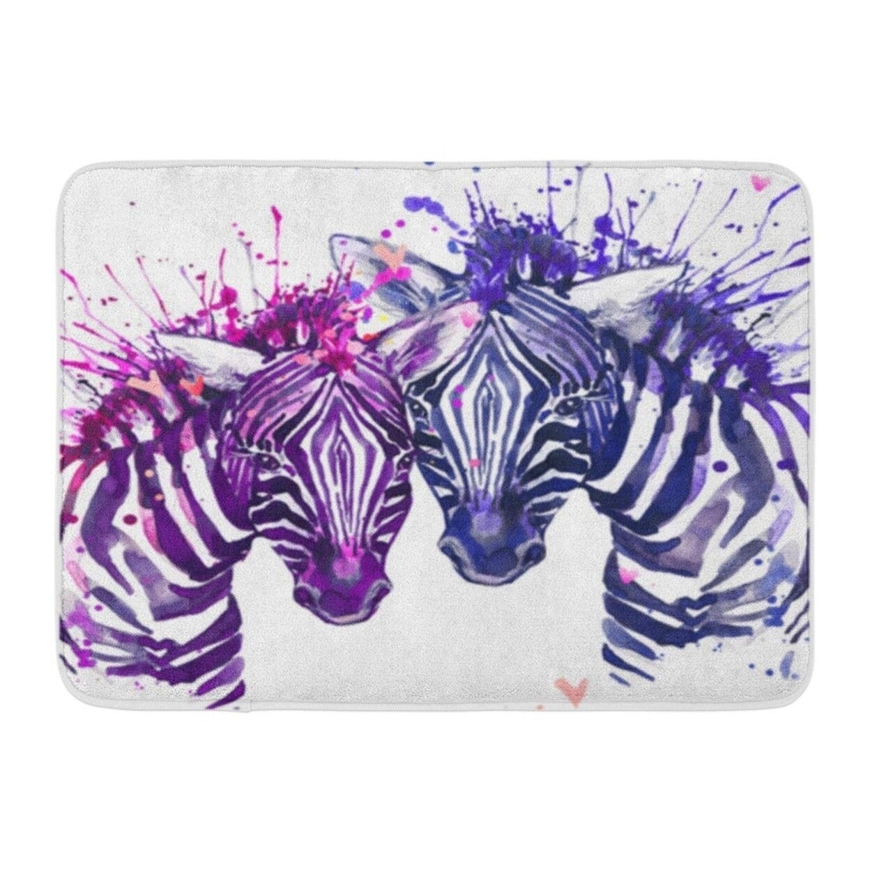 Shop Watercolor Cute Zebra Illustration Love Card T Shirt Design Doormat Floor Rug Bath Mat 23 6x15 7 Inch Multi Overstock 31778617