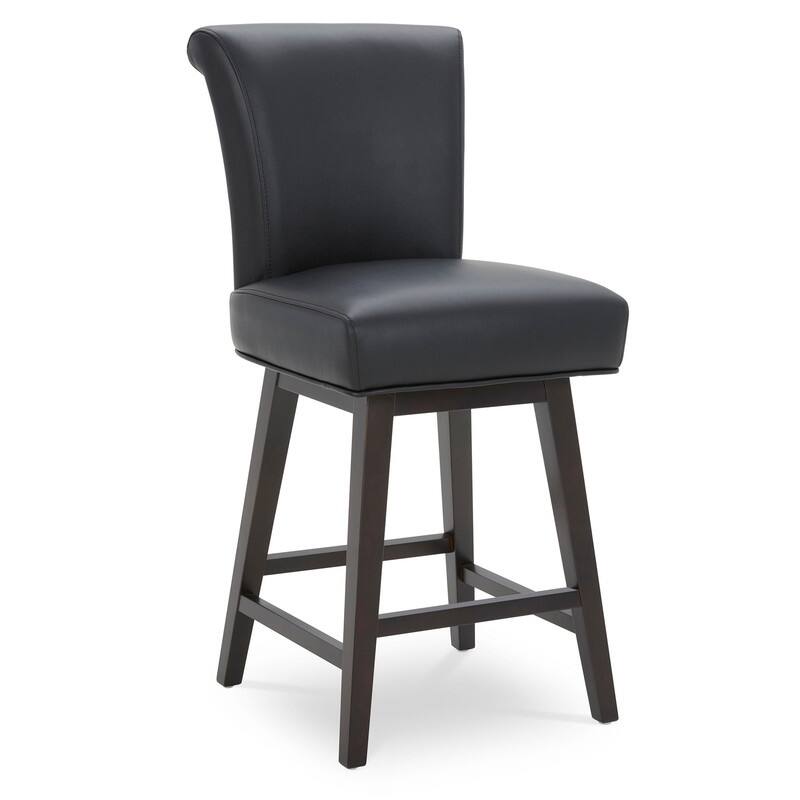Spruce & Spring Noah Modern Upholstered Counter Height Swivel Barstool Single - Black