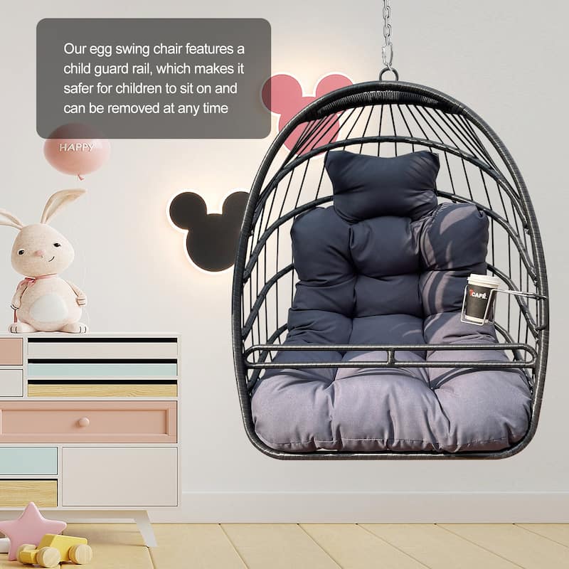 Rattan Hanging Egg Chair with Cushion