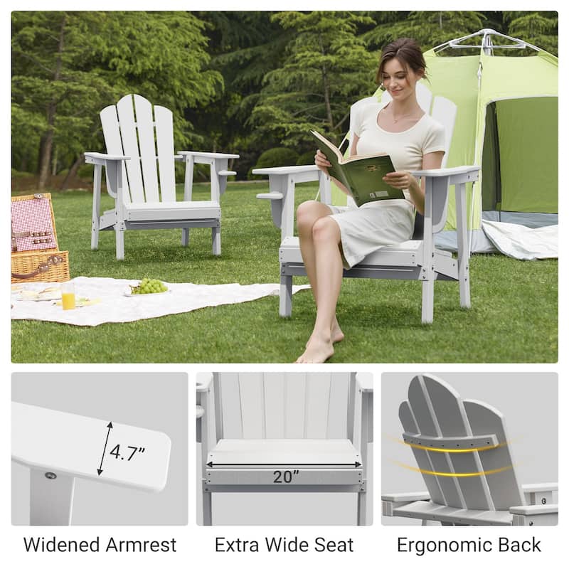 Outdoor HDPE Adirondack Chairs Outdoor Chair Plastic Lawn Chairs for Outdoor Use Set of 4