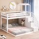 preview thumbnail 2 of 15, Convertible Twin/Full Bunk Bed with Staircase and Moveable Shelves