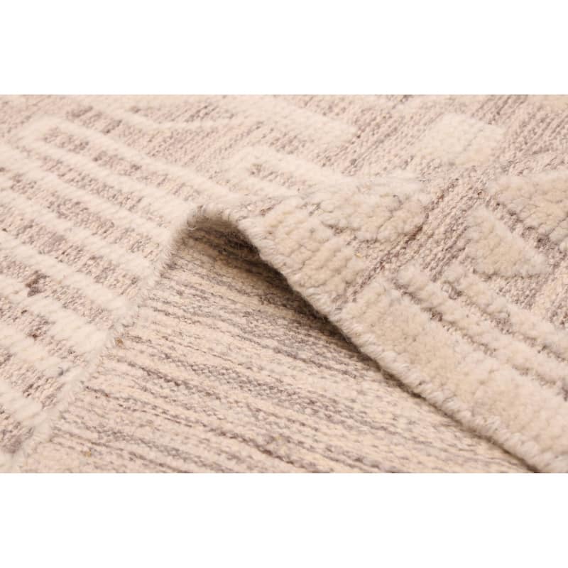 ECARPETGALLERY Hand-knotted Looma Cream Wool Rug - 7'10 x 9'10