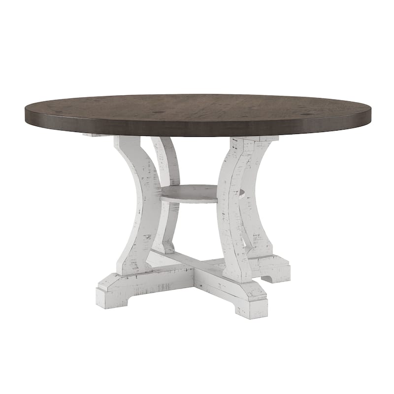 Furniture of America Sylmer Farmhouse 54-inch Wood Round Dining Table