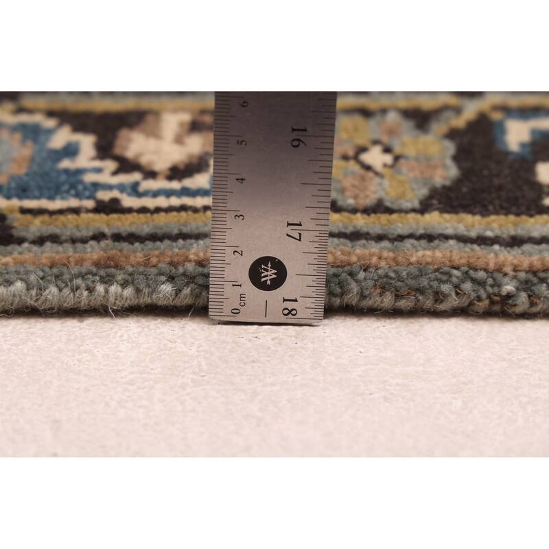 ECARPETGALLERY Hand-knotted Finest Agra Jaipur Teal Wool Rug - 2'5 x 7'10