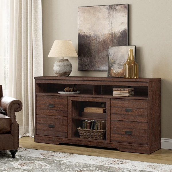 Farmhouse High TV Console - 31.9" H - Brown