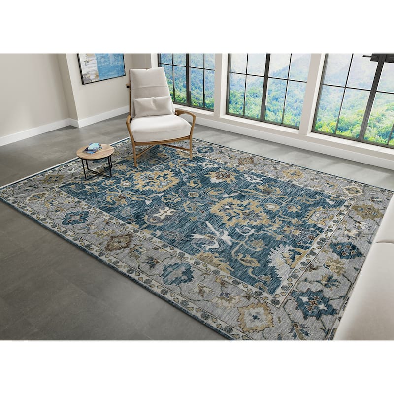 Brylynn Spalding Blue Hand-Knotted Wool Area Rug - 9' x 12'