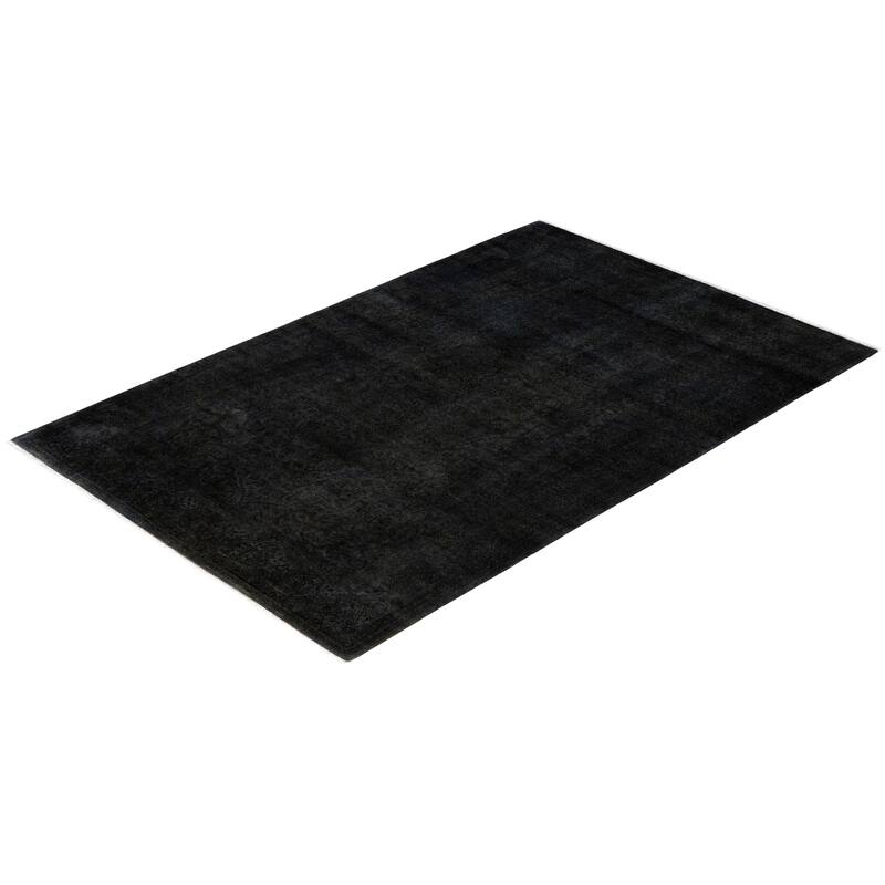 Overdyed One-of-a-Kind Hand-Knotted Area Rug - Black - 4' 9" x 7' 2"