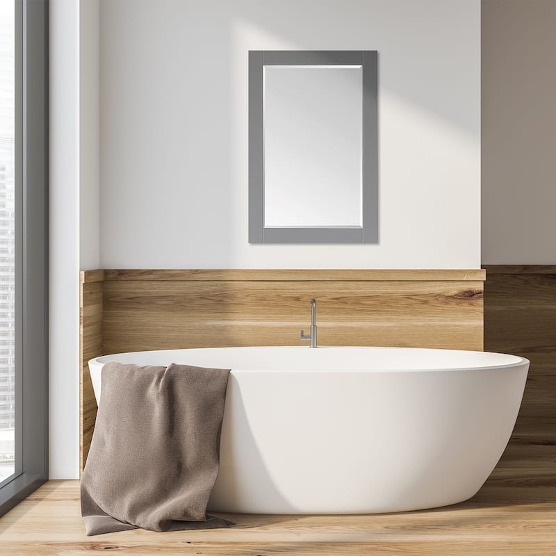 Altair Ivy Rectangular Bathroom Wood Framed Wall Mirror