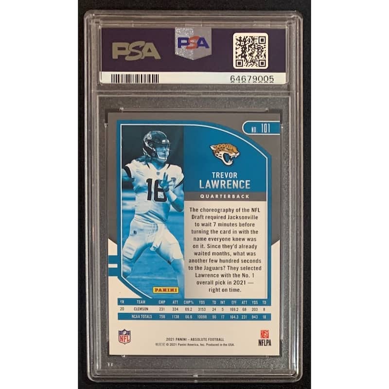 Trevor Lawrence 2021 Panini Absolute Football Rookie Card RC #101 Graded PSA 10 - 8'6" x 11'6"