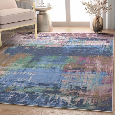 Well Woven Abstract Mandala Vintage Flat-Weave Area Rug