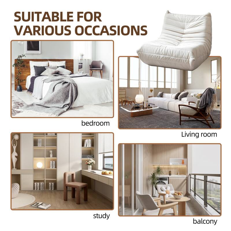 Ergonomic Sofa Sack Chair, Comfy Lazy Floor Sofa Armless Lounge Chair, Memory Foam Chair