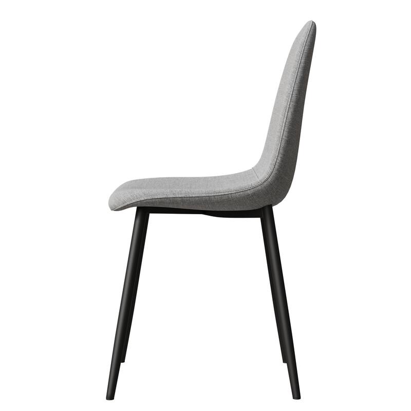 Modern Dining Chairs w/Linen Seats &Black Metal Legs,Home/Office,4 pcs