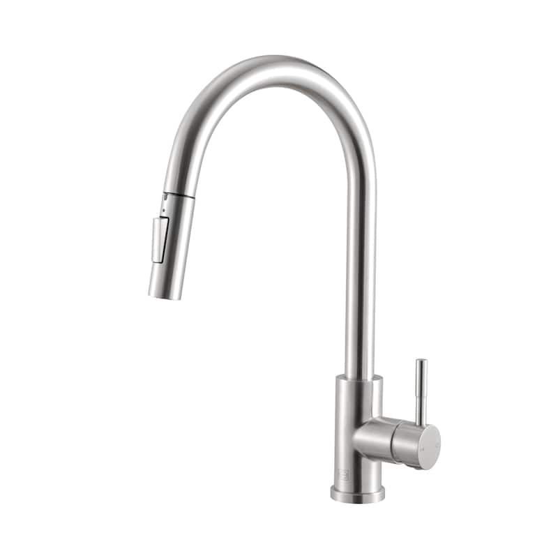 Indigo Home Single Handle Pull Down Sprayer Kitchen Faucet with touch sensor - Brushed Nickel