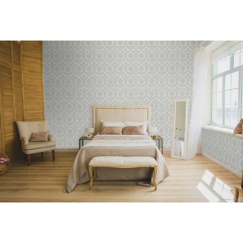 Galerie Wallcoverings Italian Classics 4 Collection Embossed Traditional Damask Vinyl on Non-woven Matte Wallpaper Roll
