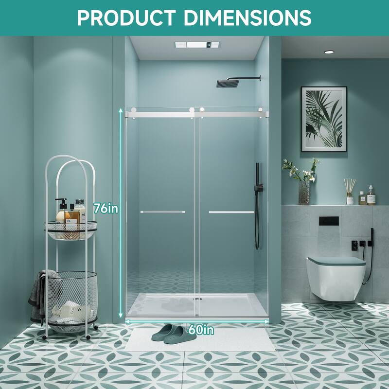Frameless Double Sliding Shower Door