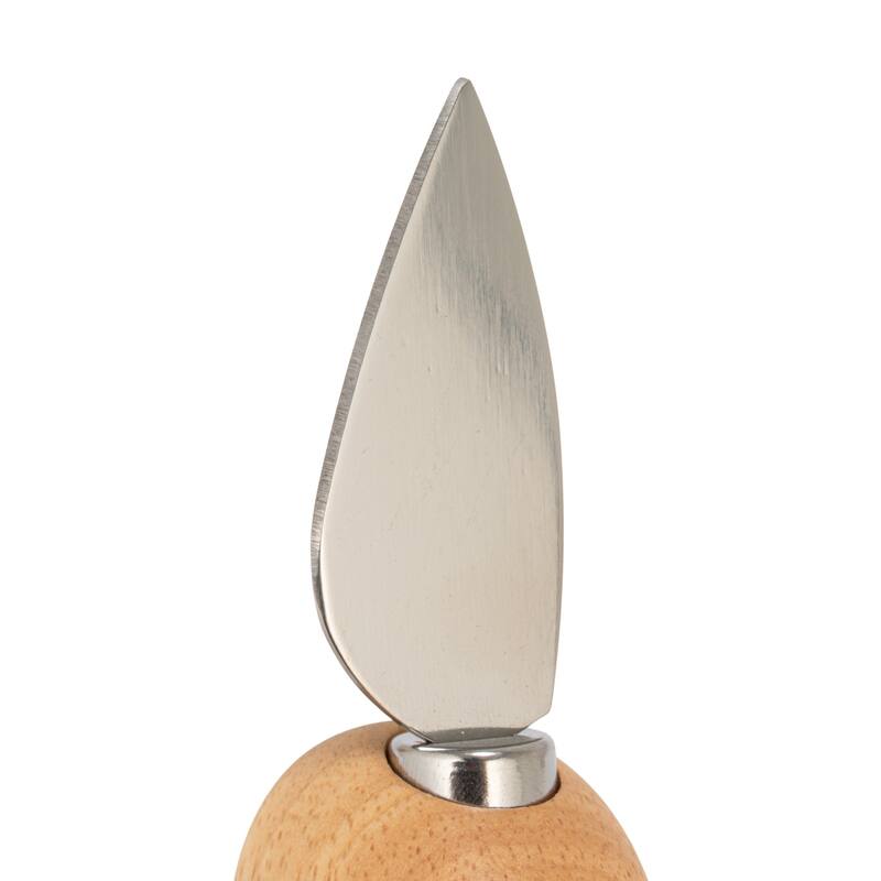 3-Piece Rubberwood & Stainless Steel Cheese Knives with Mouse Shaped Handles - 5.25"L x 1.5"W x 1.5"H