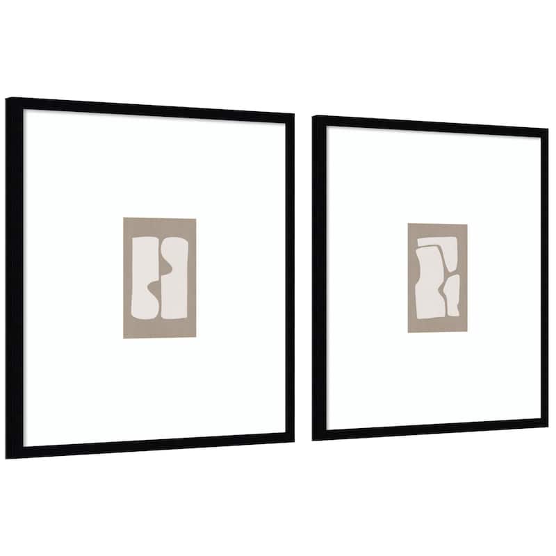 Kate and Laurel Organic Figures 01 & 02 2 Piece Framed Wall Art Print Set by Gabrielly Guedes