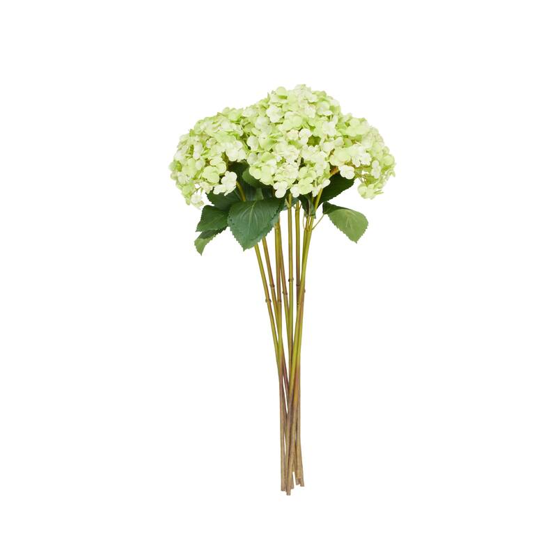 Green Faux Foliage Tall Hydrangea Artificial Flower Stem (Set of 8)