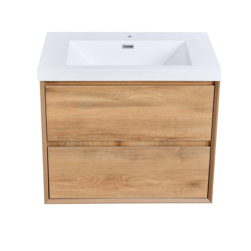 Prismella 24" 30'' Wall Mounted Bathroom Vanity with Top, Floating Cabinet Sink Combo