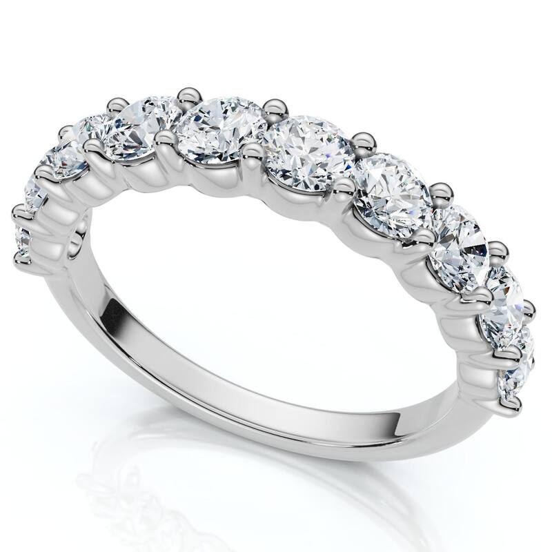 Bliss Diamond 1ct TW Half Eternity Round Diamond Wedding Band Gold or Platinum Lab Grown