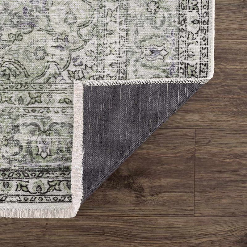 Hauteloom Ariana Living Room, Bedroom Machine Washable Area Rug - Pearl, Dark Brown, Brown - 5' x 7'6"