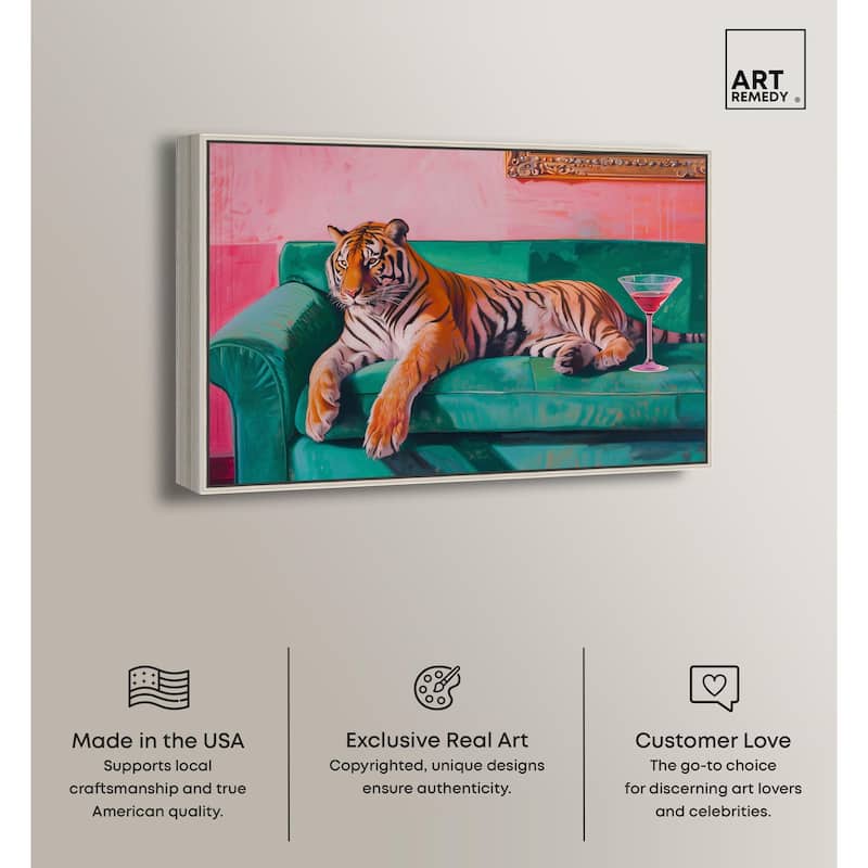 Lounging Tiger Canvas by Art Remedy