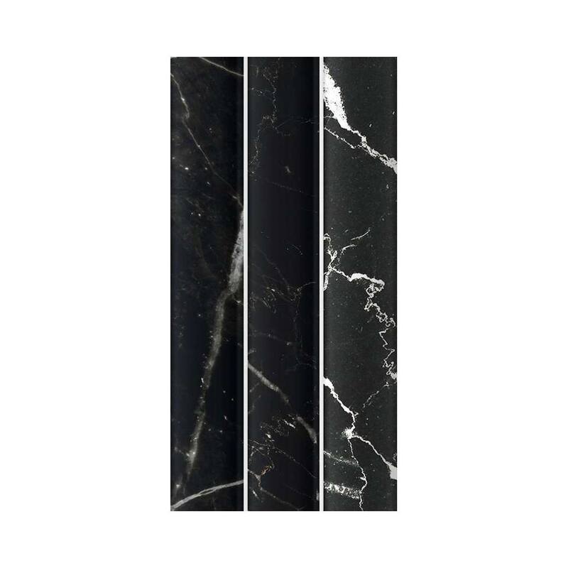 Lyrical 4.5x9 Matte Marble Look Porcelain Fluted Ribbed Tile - Wall, Backplash