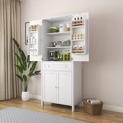 70.87" Tall Kitchen Pantry, Storage Cabinet, Kitchen Cabinet with Drawer and Adjustable Shelves for Kitchen and Dining Room
