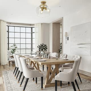 CO-Z 3-Light Modern Semi Flush Mount Ceiling Light with Glass Shade